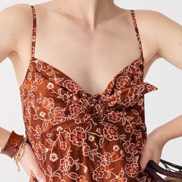 J. Crew Tie-front jumpsuit in vintage vines Size 10 NWOT - Picture 3 of 13